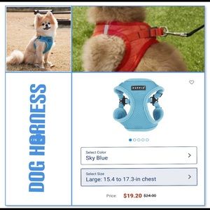 NWOT Dog Harness, full chest, sz Large